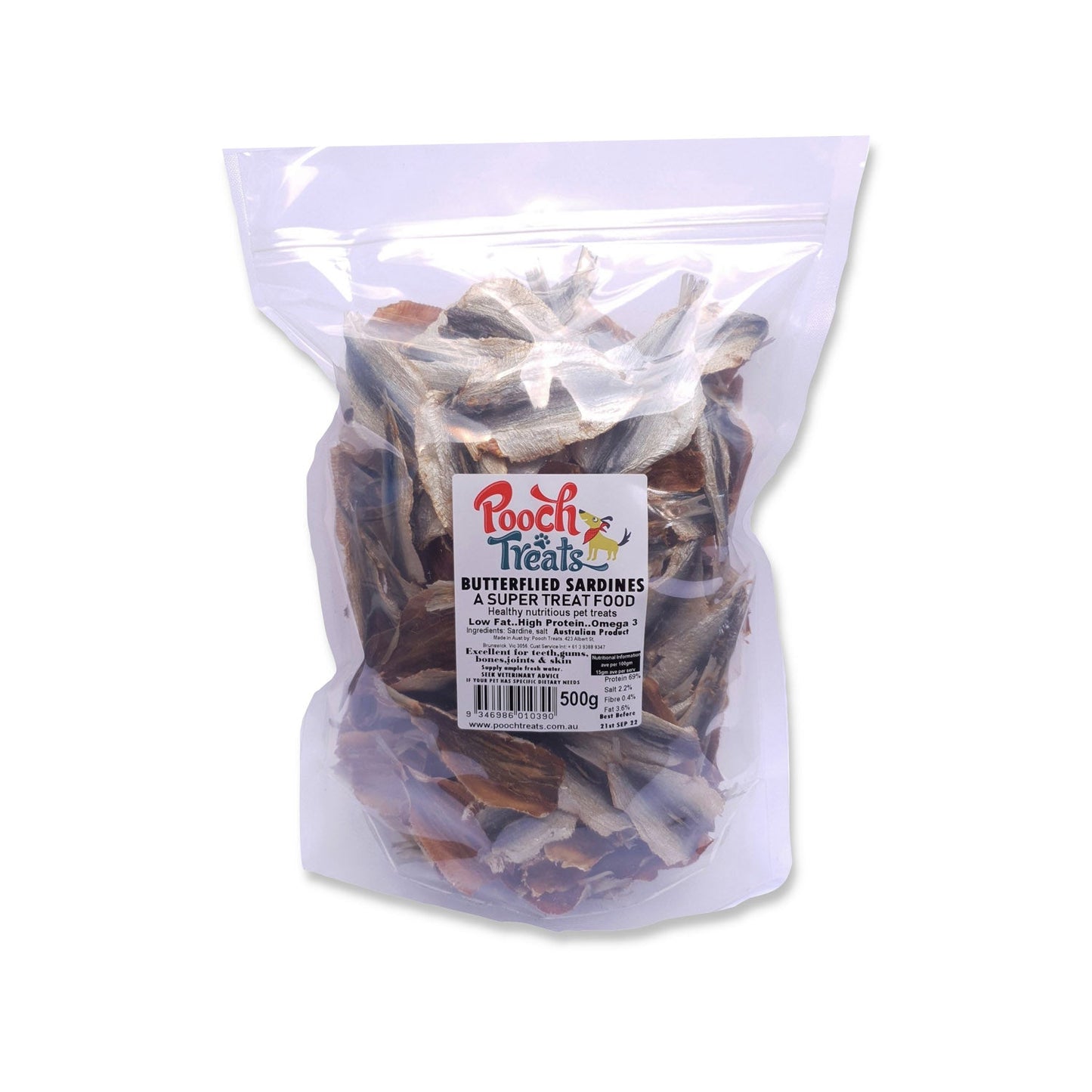 Pooch Treats Butterflied Sardines Dog Treats 500g