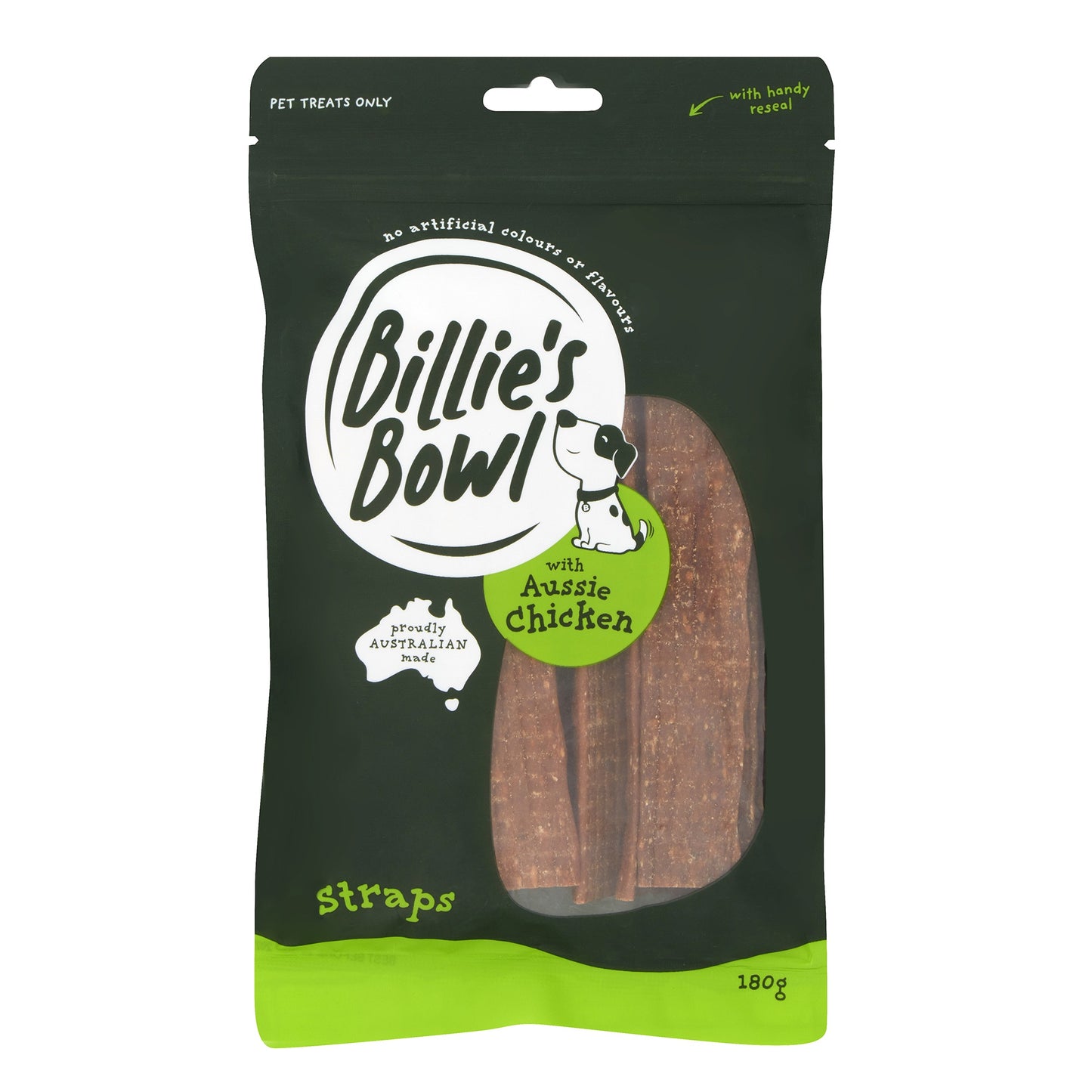 Billie's Bowl Straps with Aussie Chicken Dog Treats