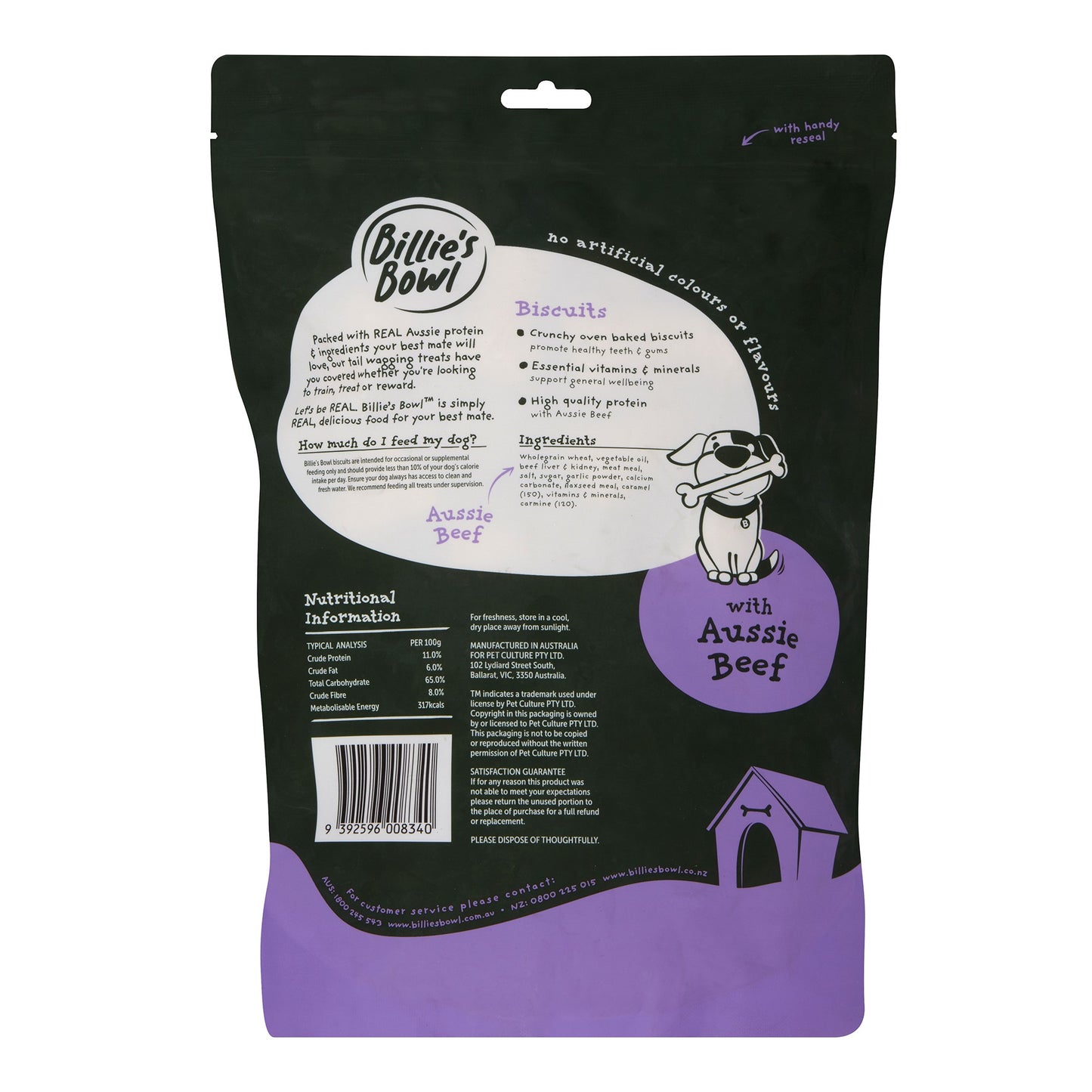 Billie's Bowl Biscuits with Aussie Beef Dog Treats