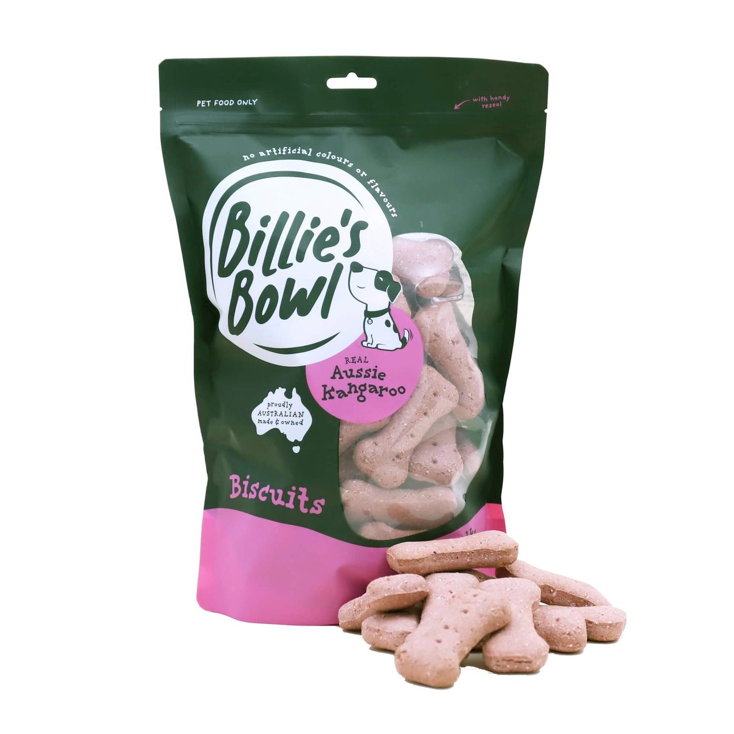 Billie's Bowl REAL Aussie Kangaroo Biscuit Dog Treats 1kg