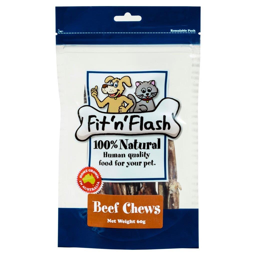 Fit 'n' Flash Beef Chews Dog Treats 60g