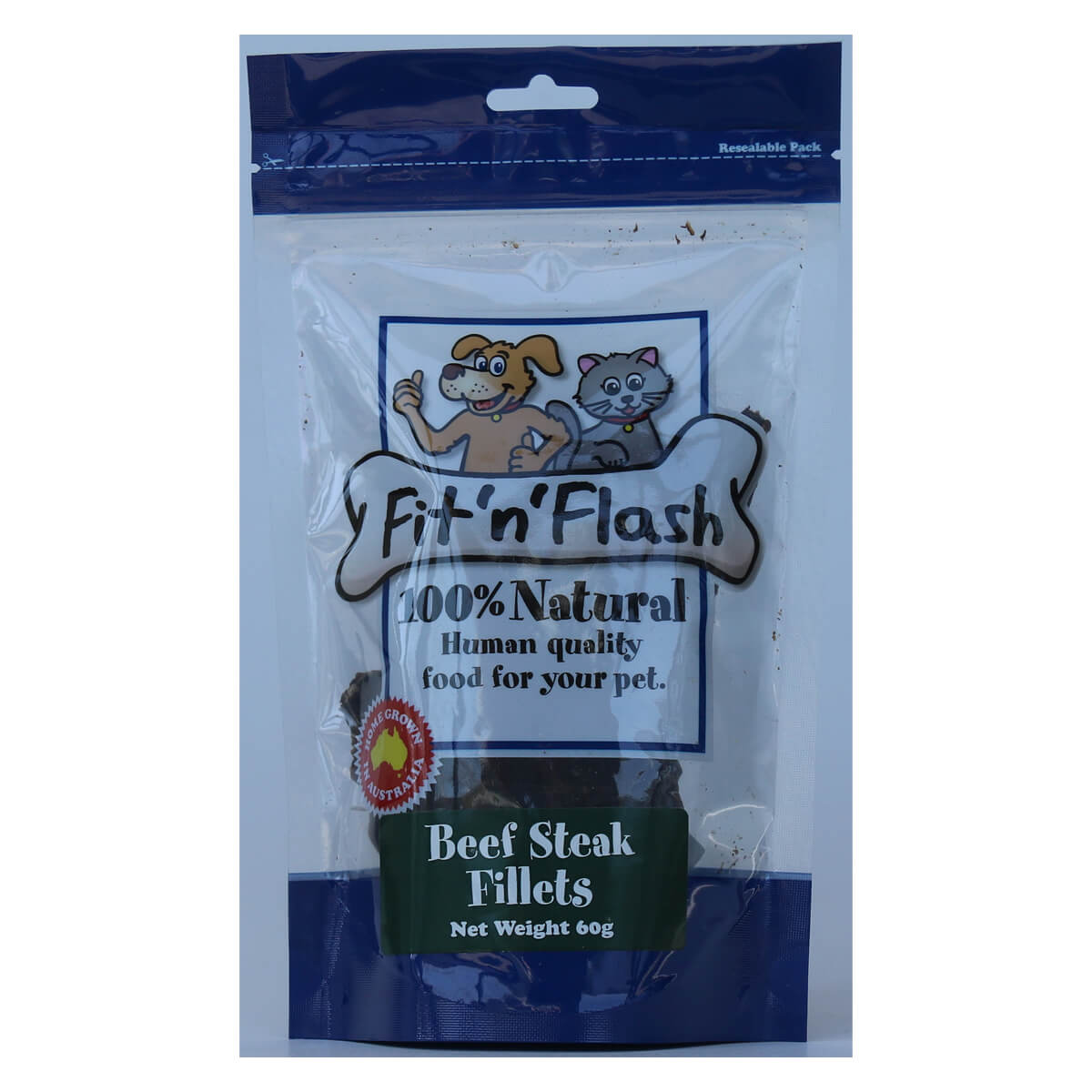 Fit 'n' Flash Beef Steak Fillets Dog Treats 60g