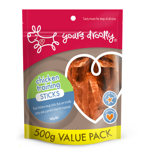 Yours Droolly Premium Chicken Training Sticks Dog Treats 500g