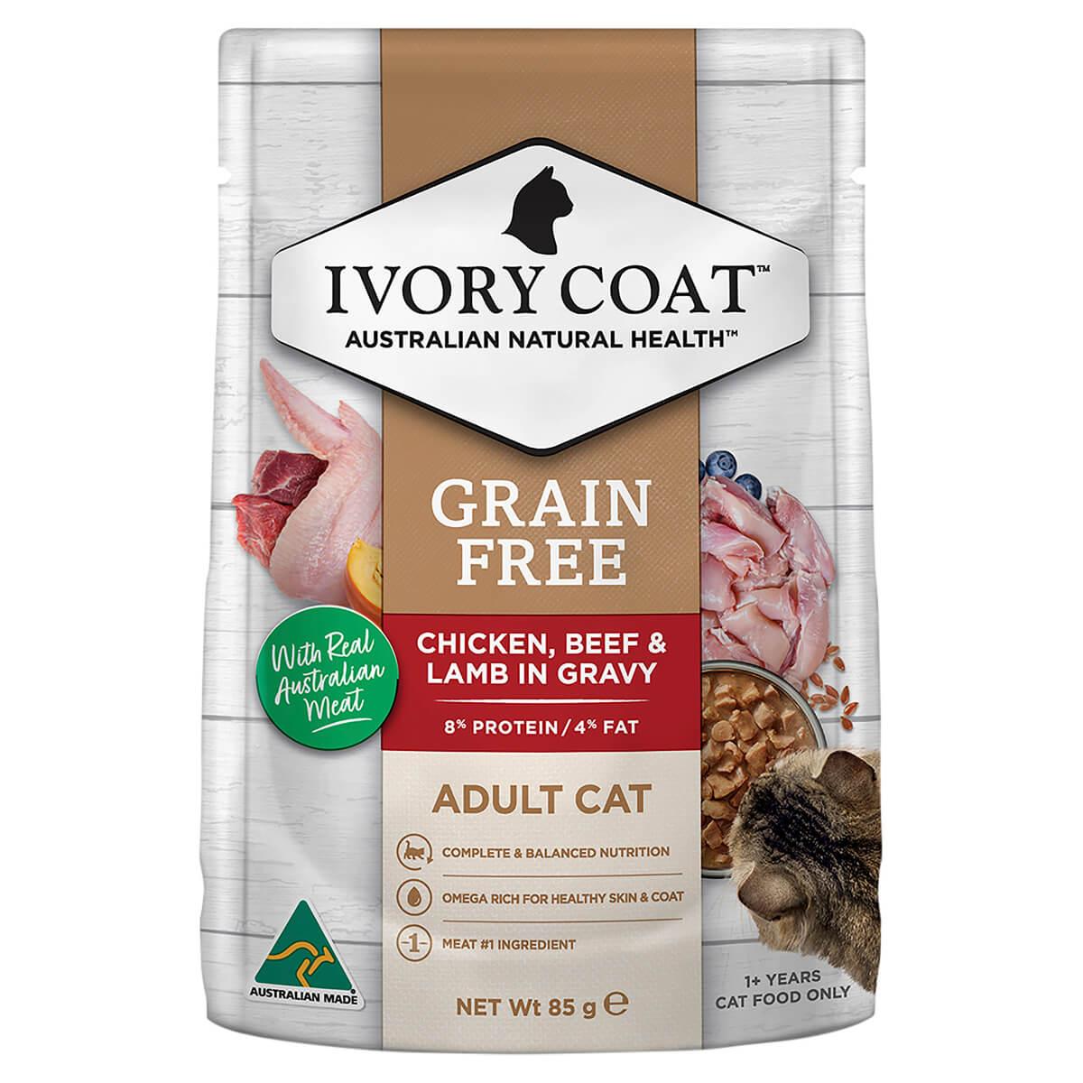 Ivory Coat Adult Chicken with Beef & Lamb Wet Cat Food 85g