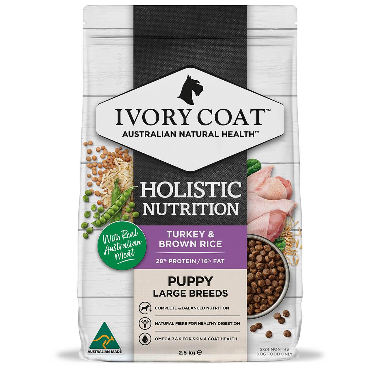 Ivory Coat Holistic Nutrition Large Breed Puppy Turkey & Brown Rice Dry Dog Food