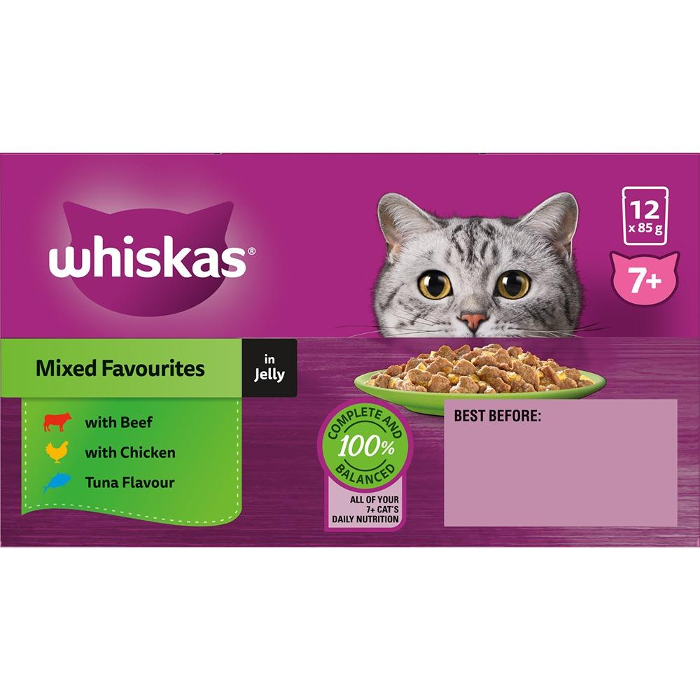 Whiskas Favourites Senior 7+ Years Mixed in Jelly Wet Cat Food 12x85g