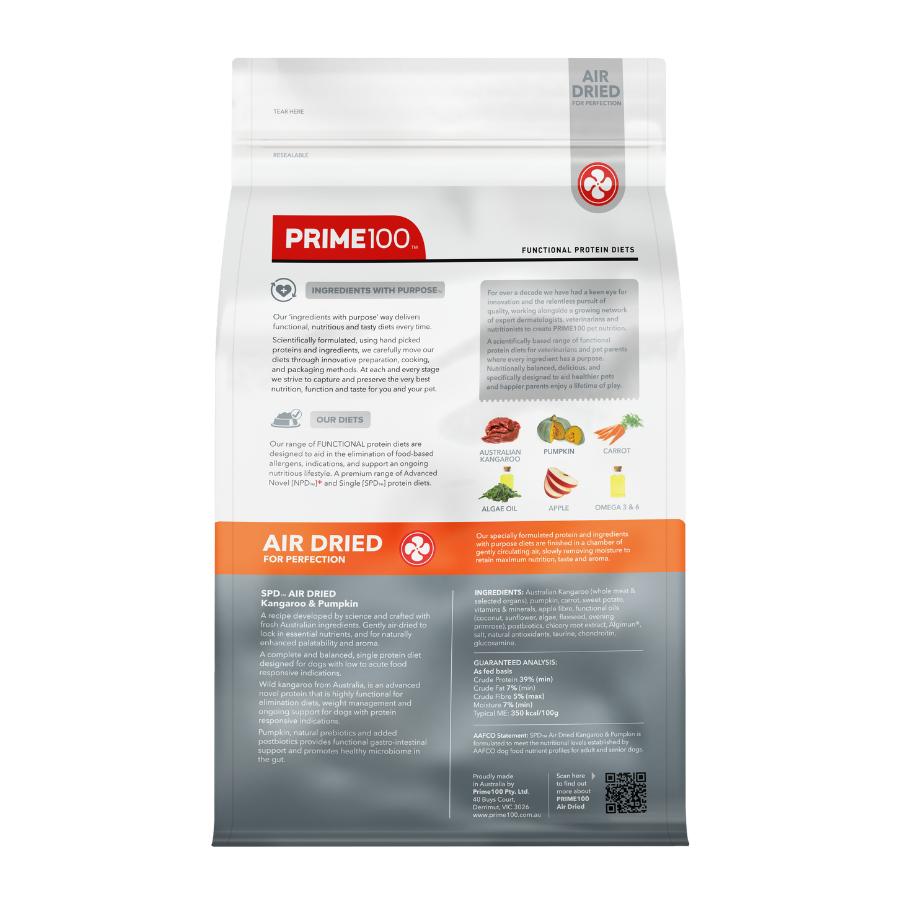 Prime100 SPD Air Dried Kangaroo & Pumpkin Adult Dry Dog Food