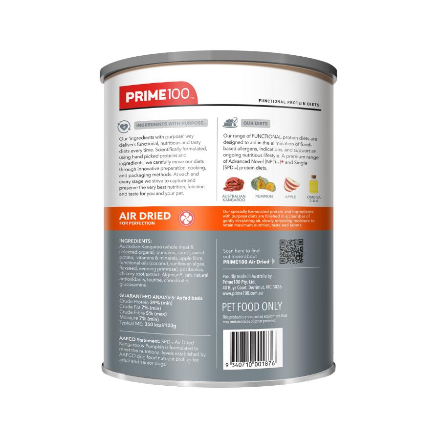 Prime100 SPD Air Dried Kangaroo & Pumpkin Adult Dry Dog Food