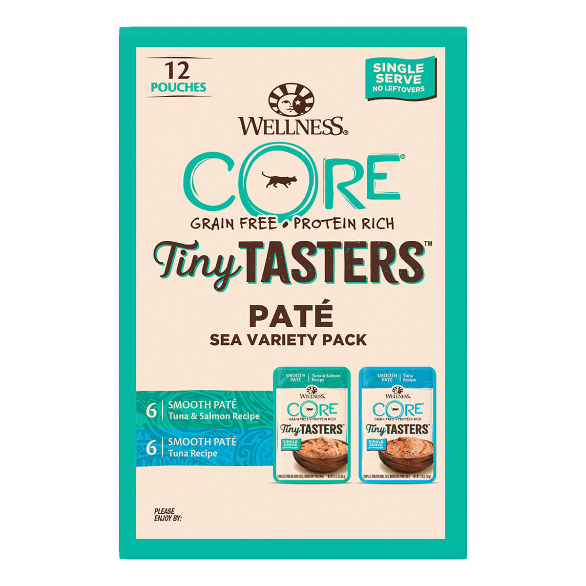 Wellness Core Tiny Tasters Seafood Pate Wet Cat Food Variety Pack 12 x 50g