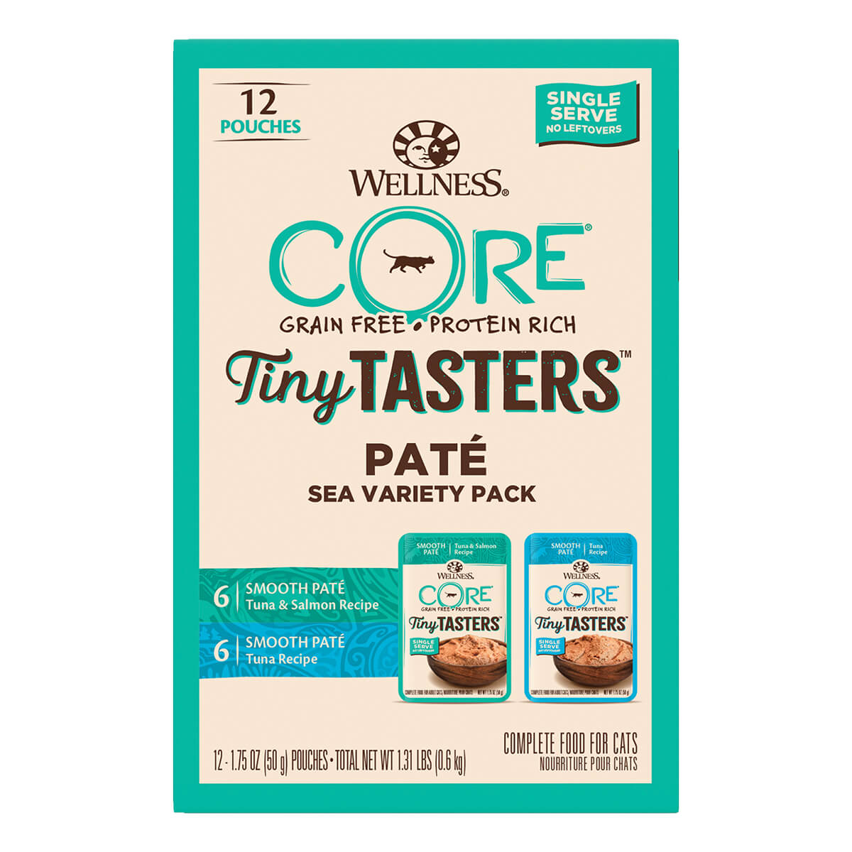 Wellness Core Tiny Tasters Seafood Pate Wet Cat Food Variety Pack 12 x 50g