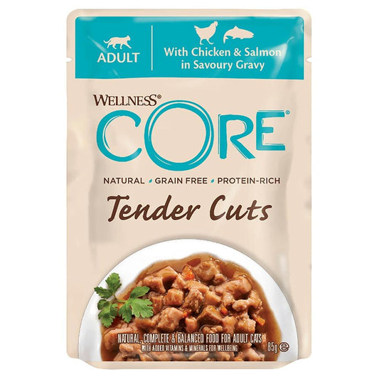 Wellness Core Tender Cuts With Chicken and Salmon in Savoury Gravy Wet Cat Food 85g