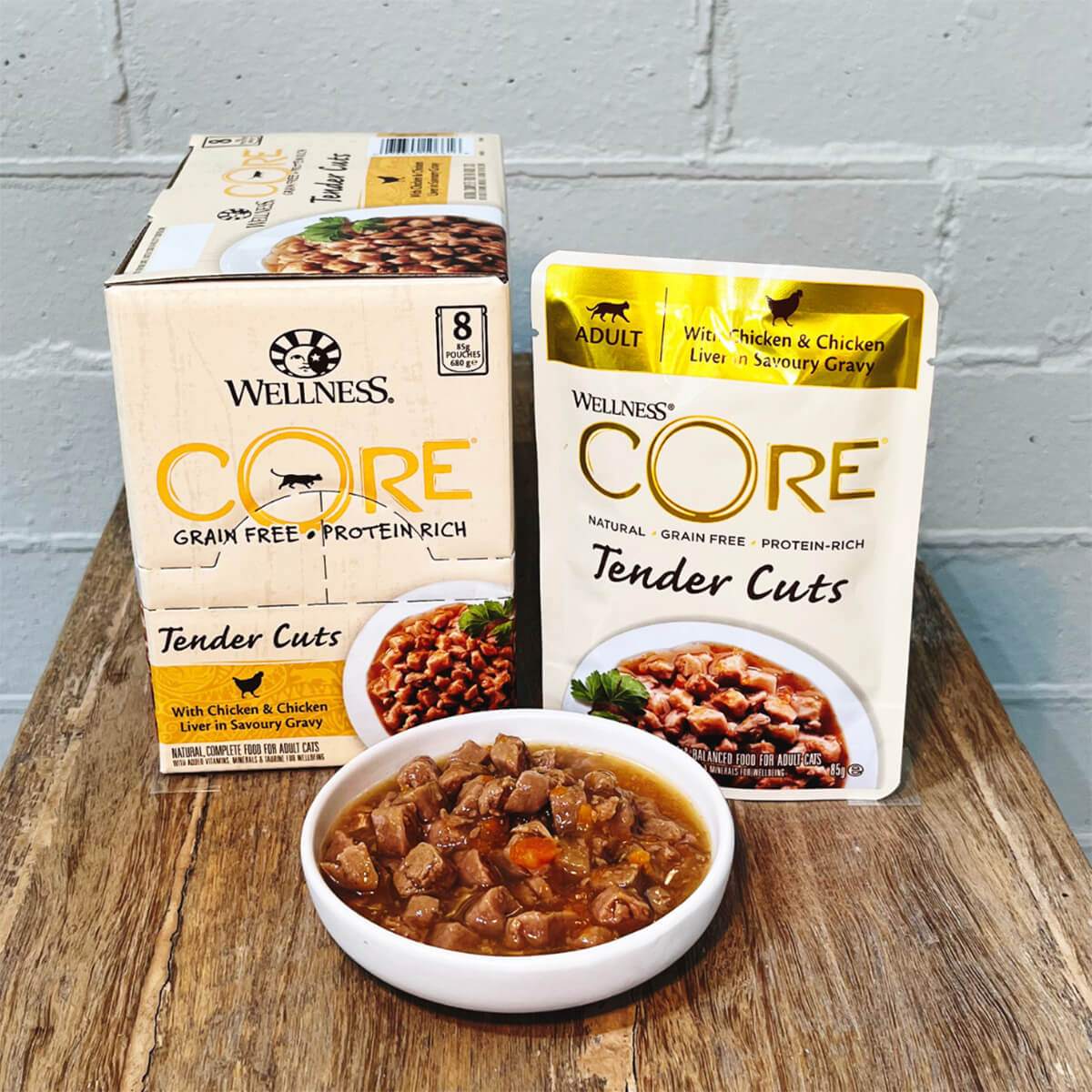 Wellness Core Tender Cuts With Chicken and Chicken Liver in Savoury Gravy Wet Cat Food 85g