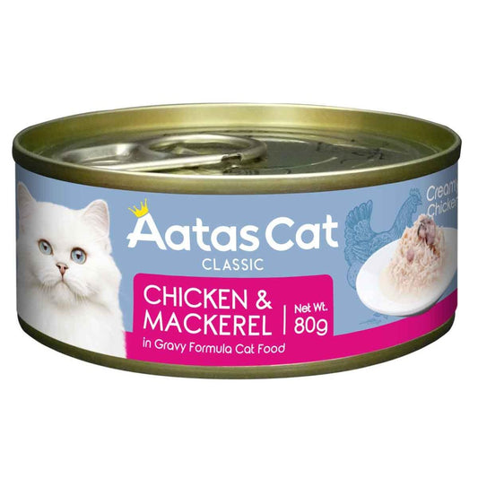 Aatas Creamy Chicken & Mackerel in Gravy Formula Wet Cat Food 80g