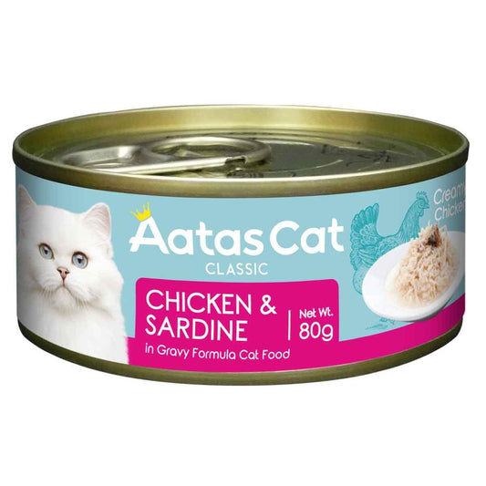 Aatas Creamy Chicken & Sardine in Gravy Formula Wet Cat Food 80g