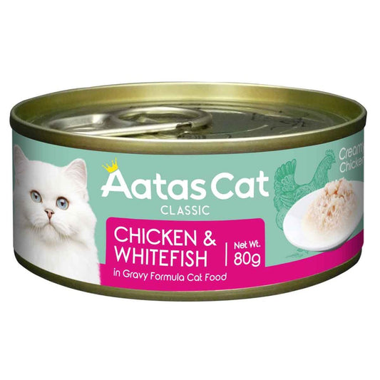 Aatas Creamy Chicken & Whitefish in Gravy Formula Wet Cat Food 80g