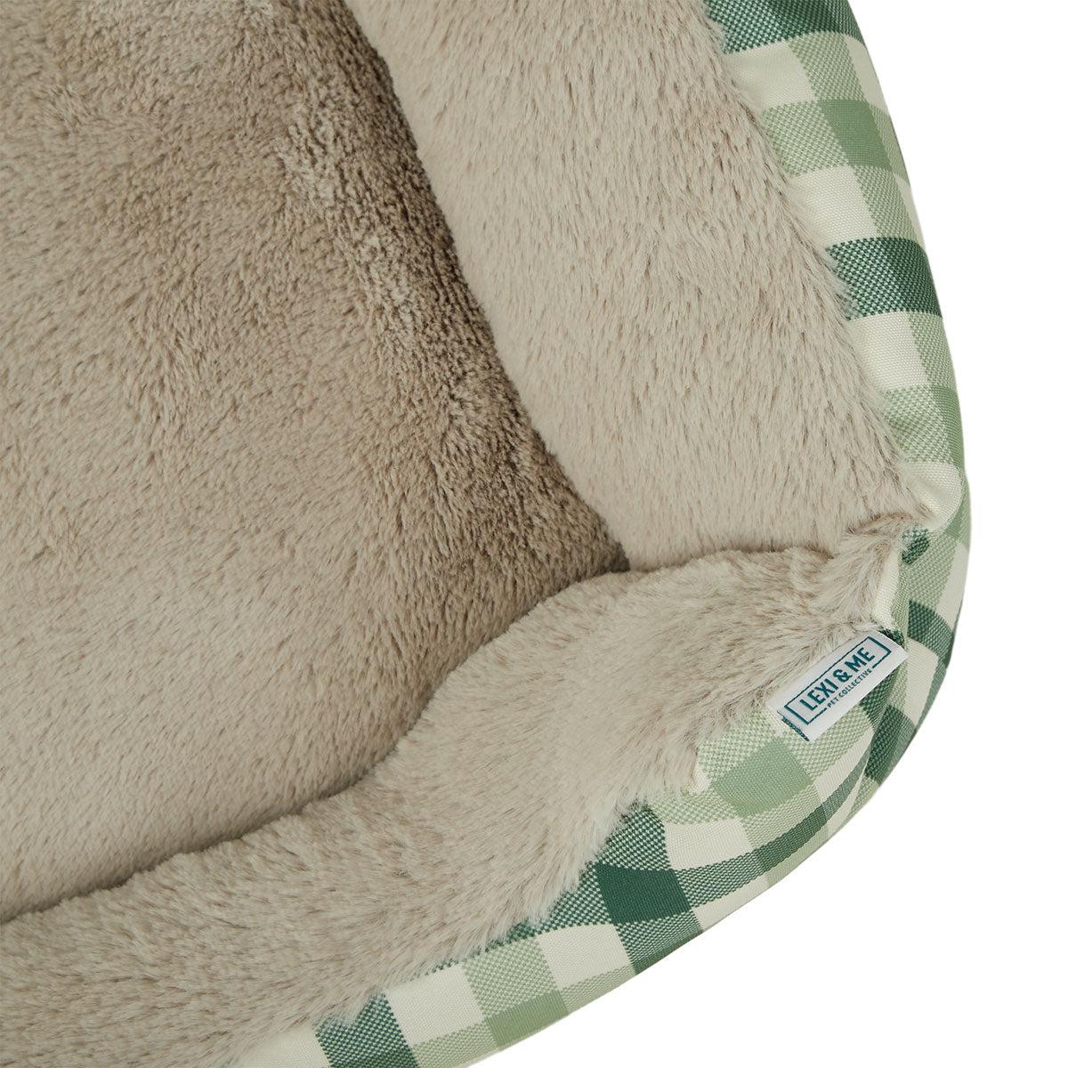 Lexi & Me Bolster Bed Sage Gingham