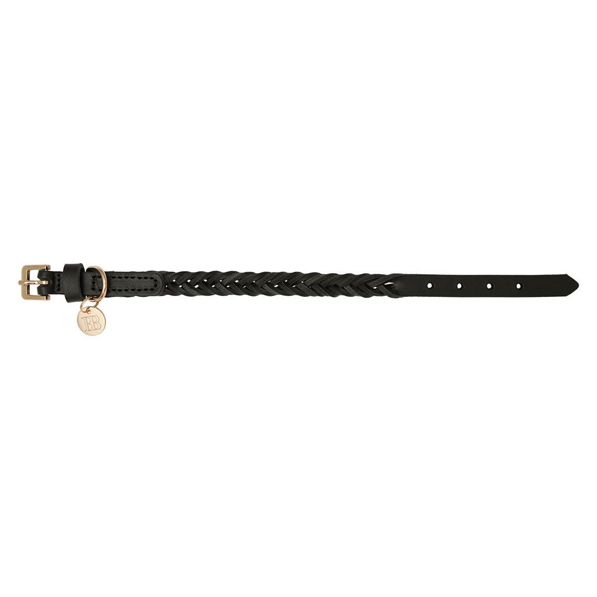 Buddy & Belle Braided Leather Collar Black