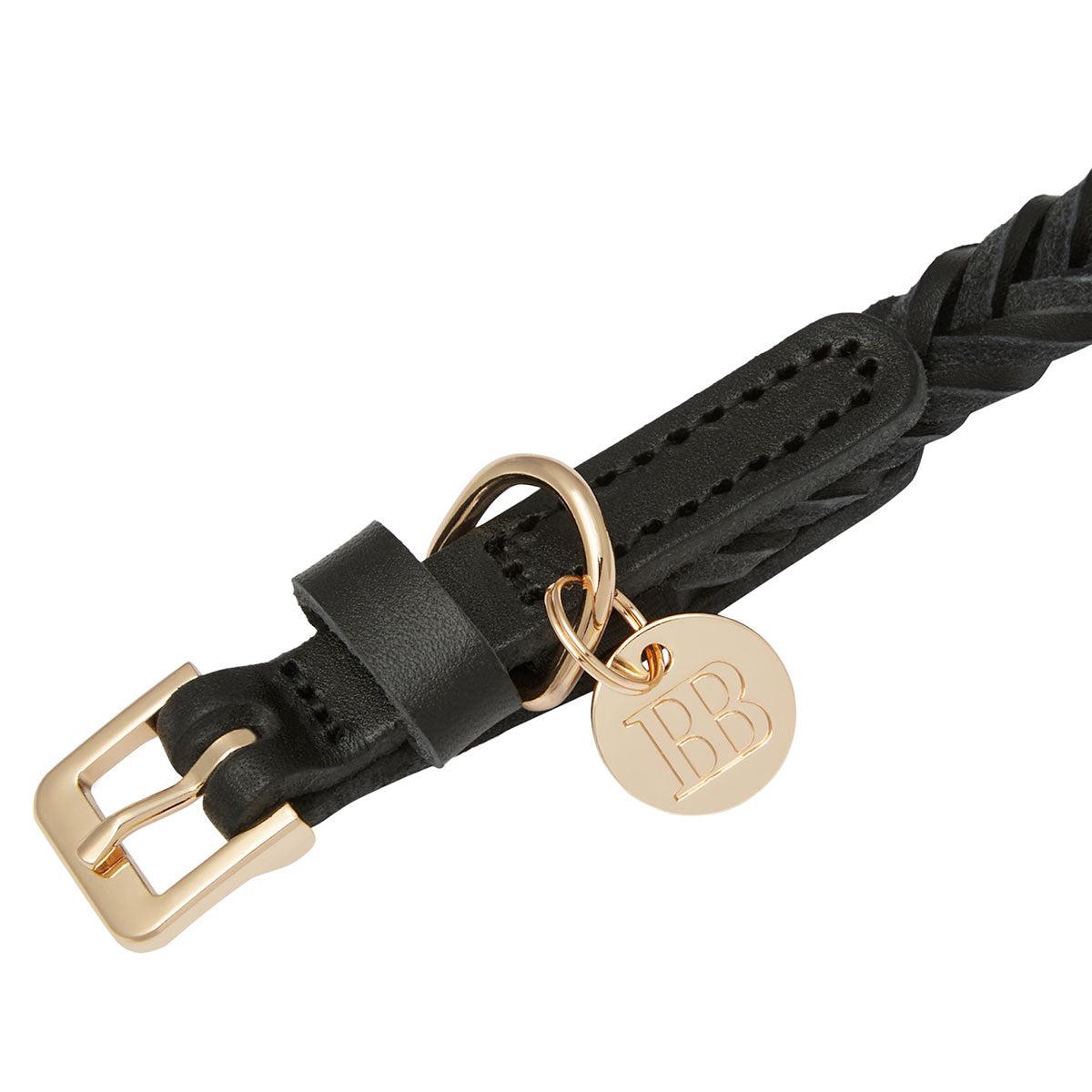 Buddy & Belle Braided Leather Collar Black