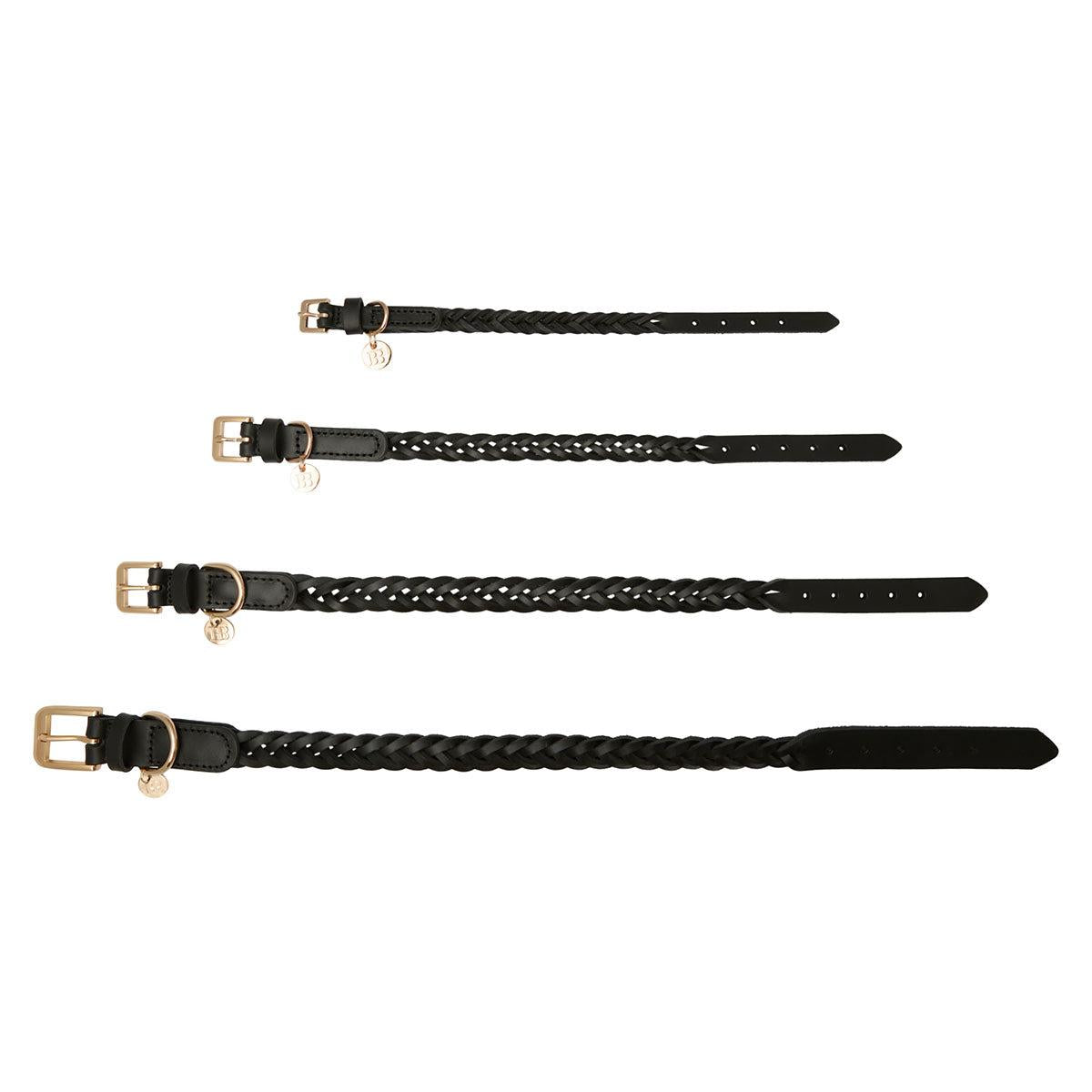 Buddy & Belle Braided Leather Collar Black