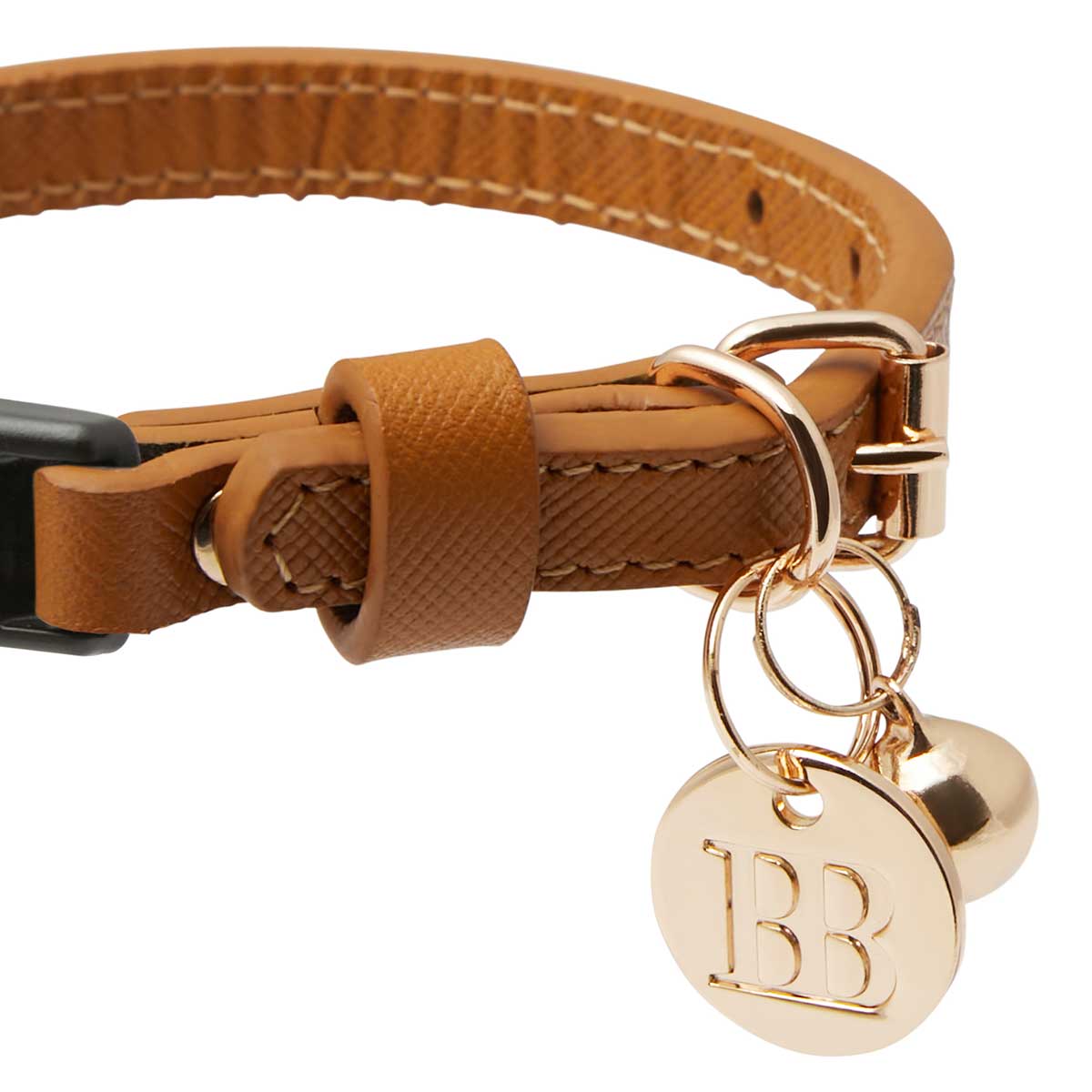 Buddy & Belle Leather Cat Collar Caramel