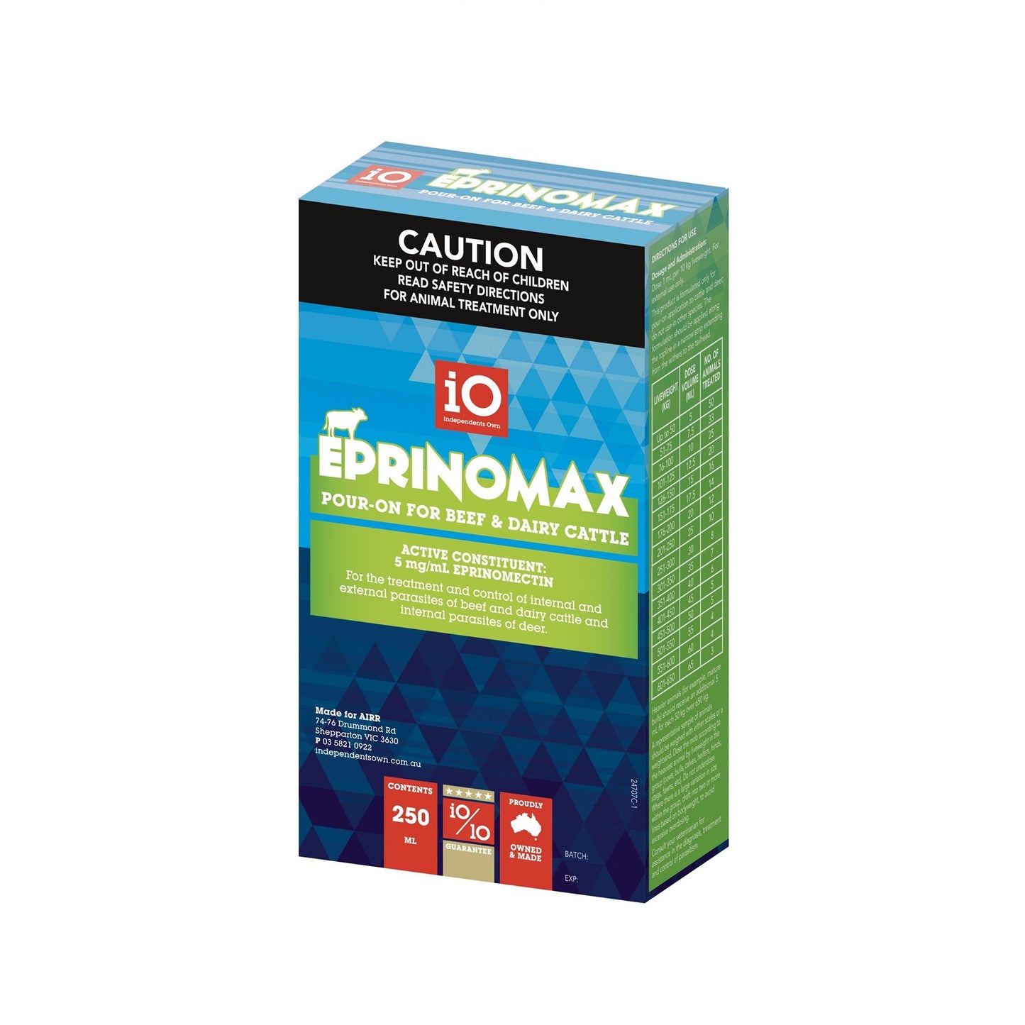 iO Eprinomax Pour On Broad Spectrum Parasite Livestock Treatment