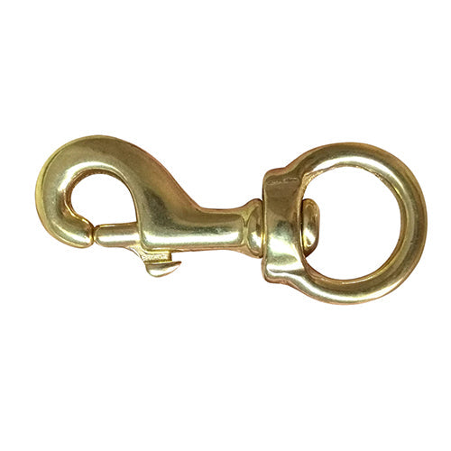 Bainbridge Round Eye Swivel Hook - Brass Snap