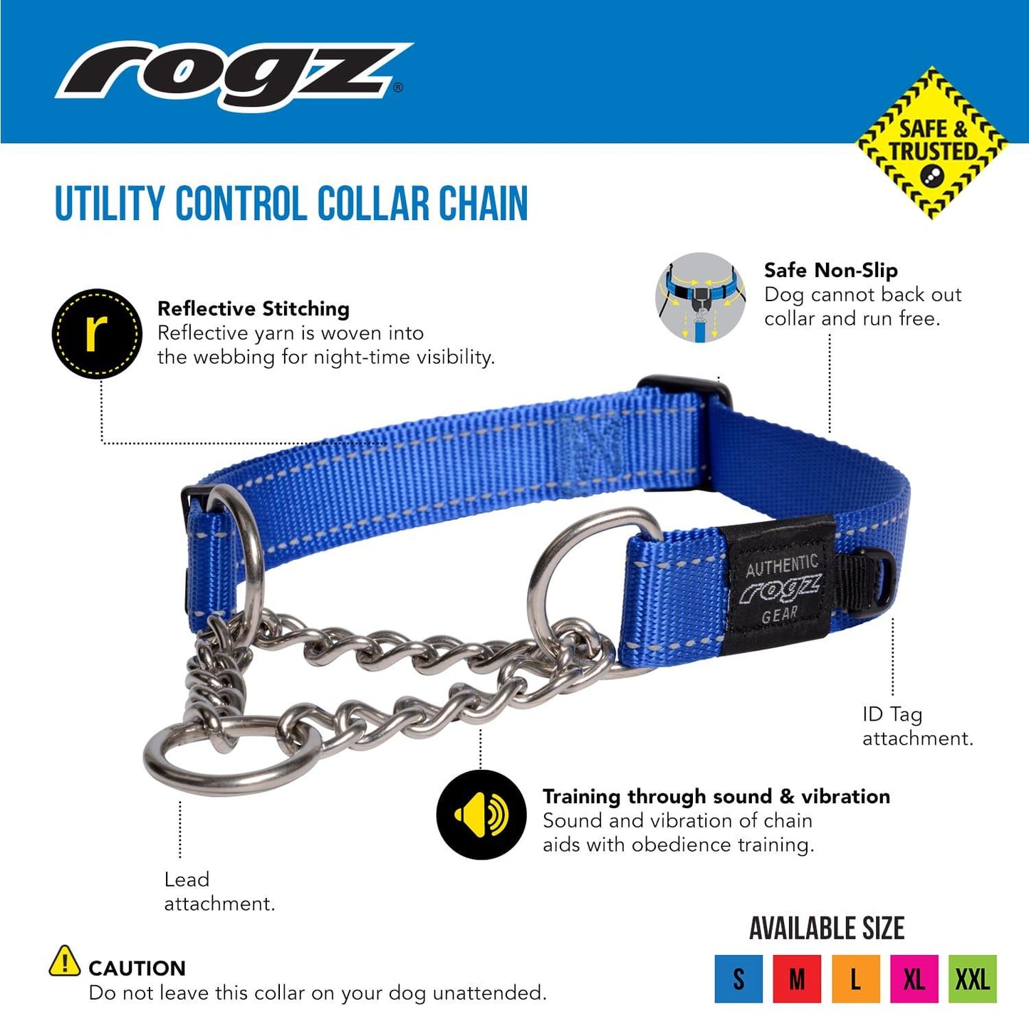Rogz Utility Control Chain Dog Collar
