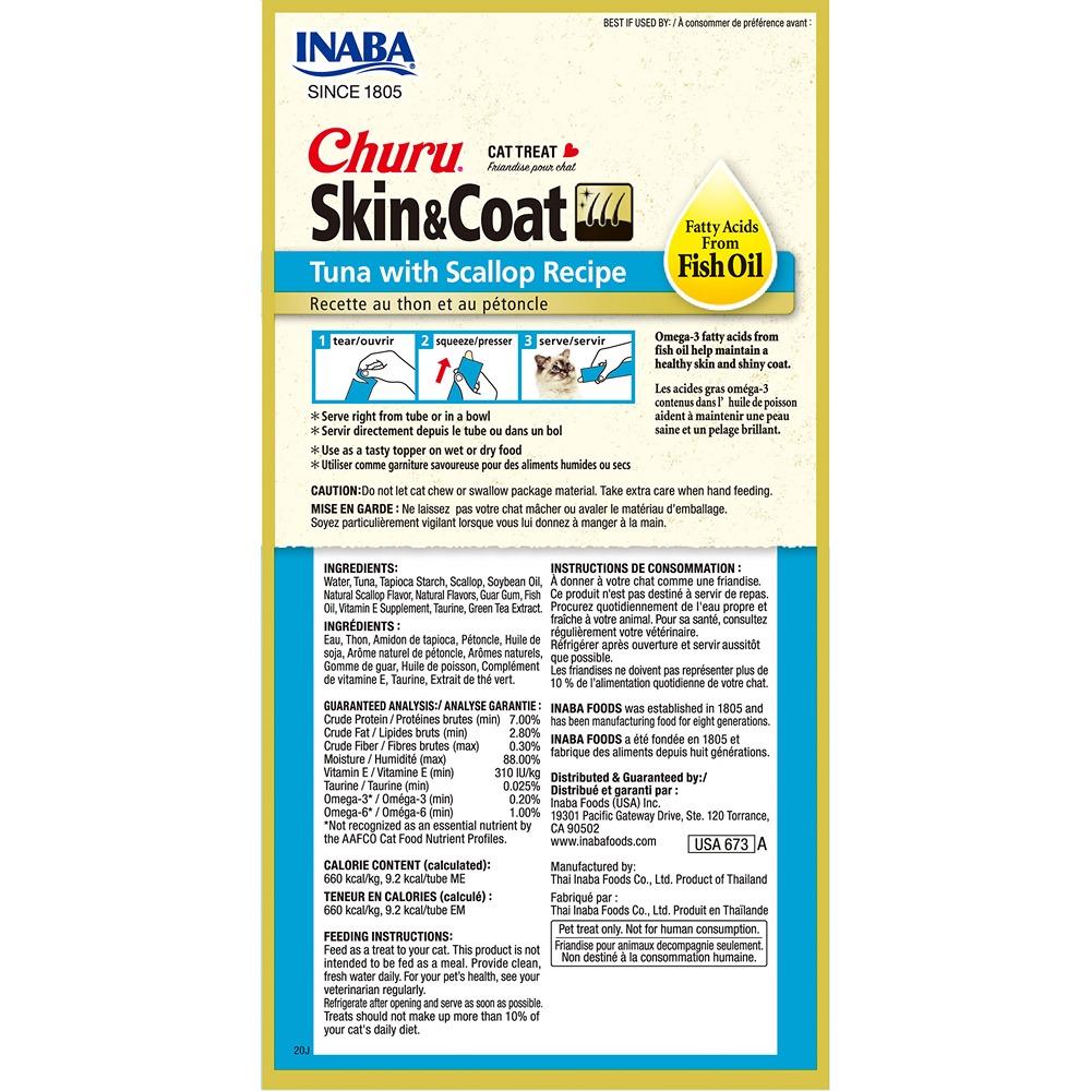 Inaba Churu Skin & Coat Tuna With Scallop 56g