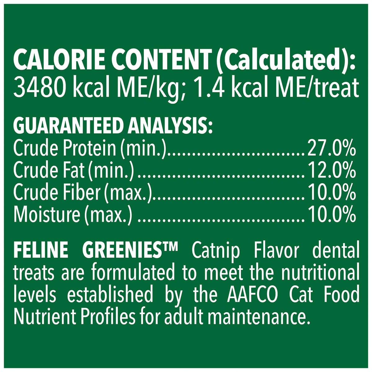 Greenies Catnip Feline Dental Cat Treats