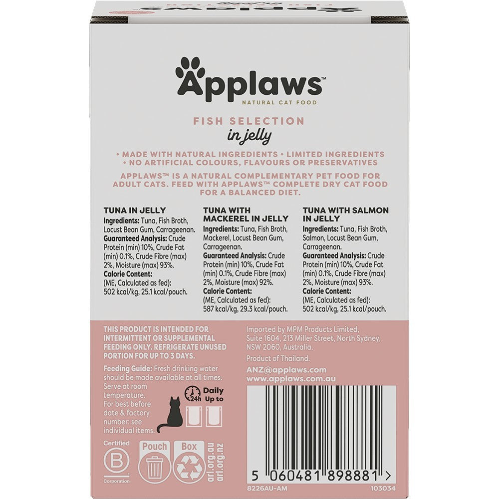 Applaws Natural Tuna in Jelly Wet Cat Food Pouches