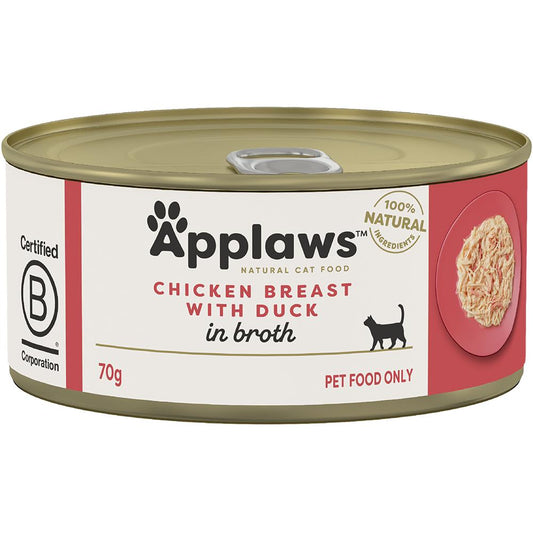 Applaws Natural Chicken Breast with Duck in Broth Wet Cat Food Can