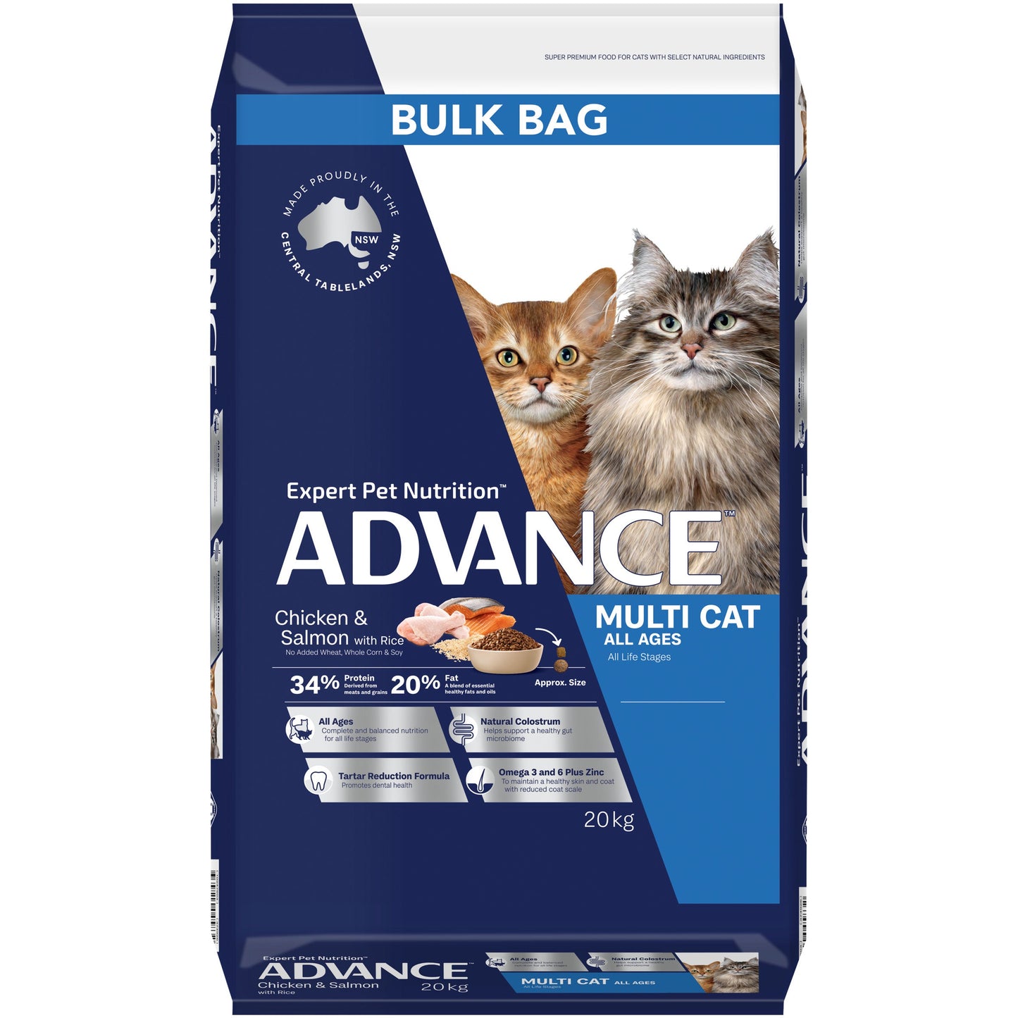 Advance Multi Cat Adult Chicken & Salmon Dry Cat Food