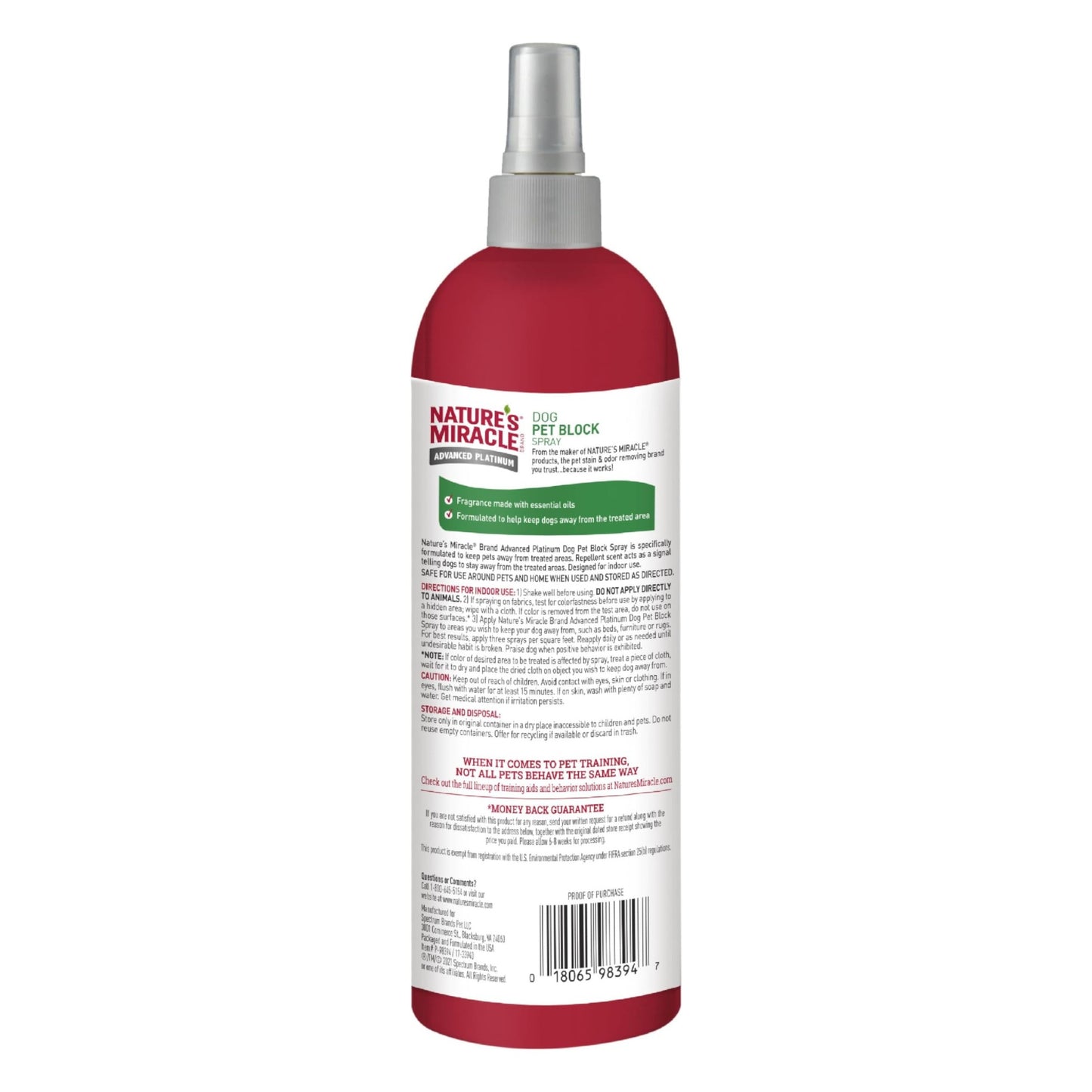 Nature's Miracle Advance Platinum Dog Block Spray