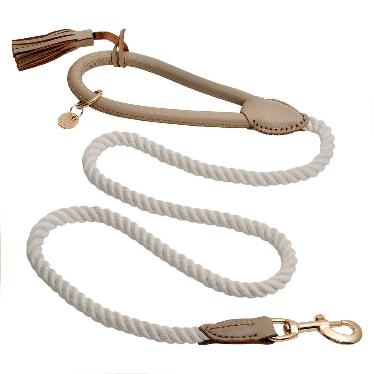 Buddy & Belle Leather/Rope Lead Mocha