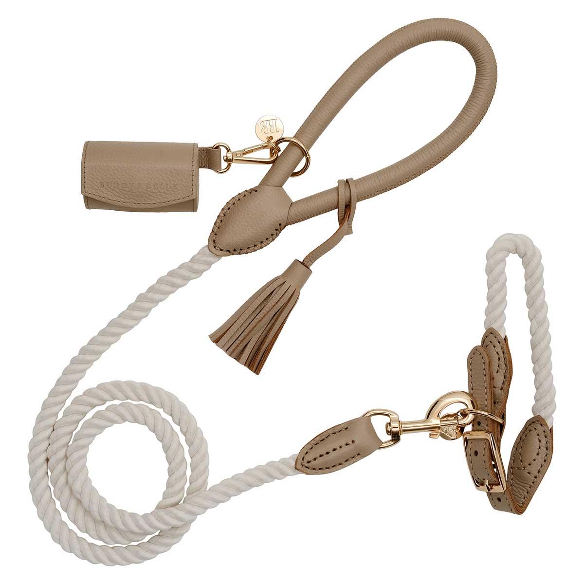 Buddy & Belle Leather/Rope Lead Mocha