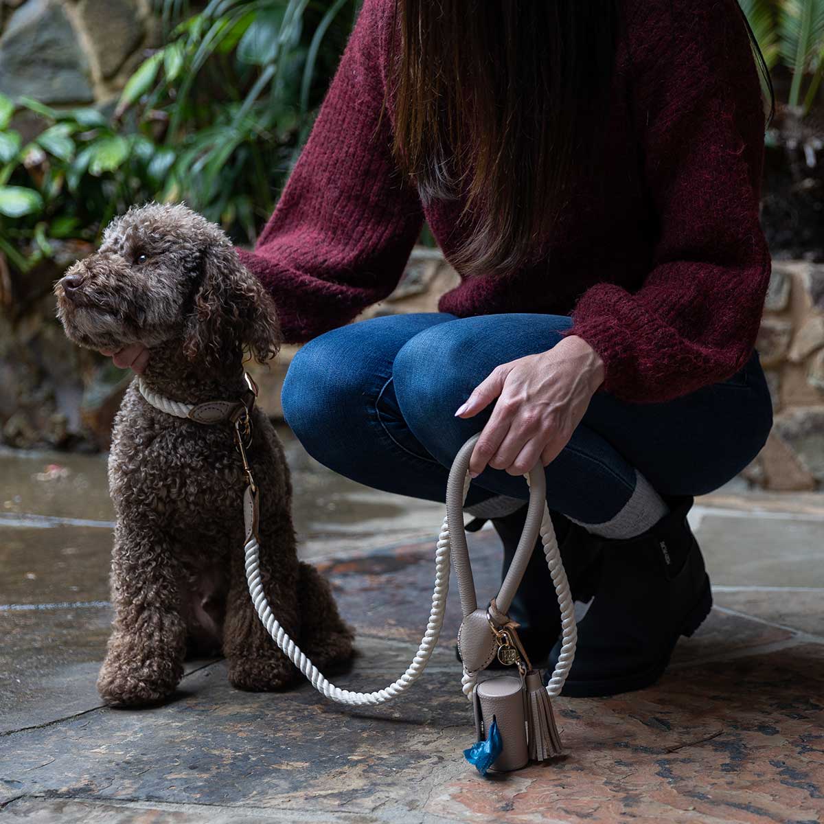 Buddy & Belle Leather Waste Bag Holder Mocha