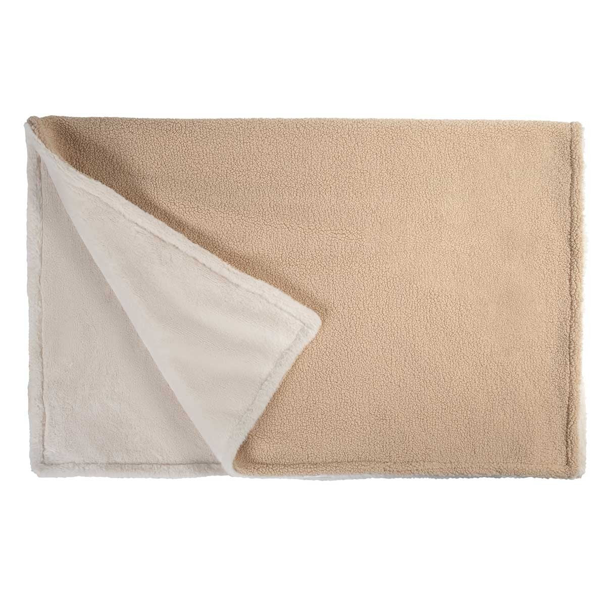 Buddy & Belle Reversible Teddy Dog Blanket Biscotti Cream