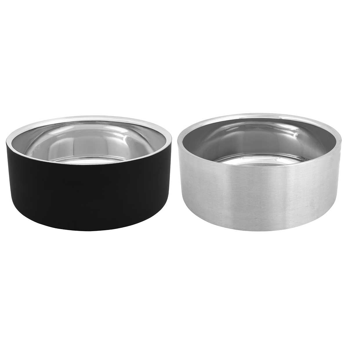 Buddy & Belle Round Double Wall Dog Bowl Matte Black