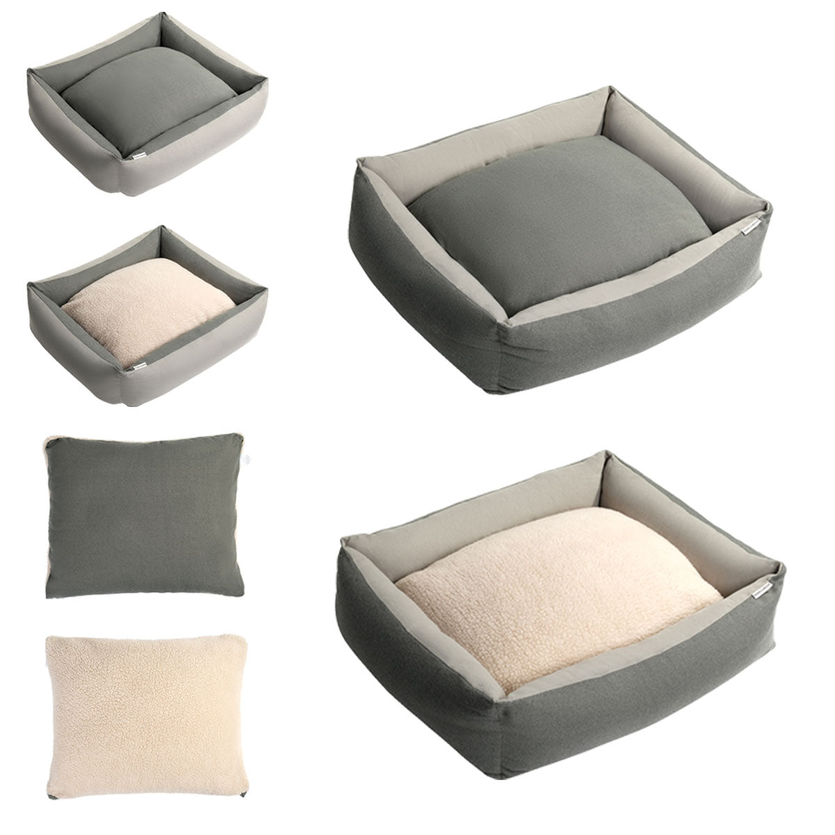 Buddy & Belle Reversible Bolster Dog Bed Moss