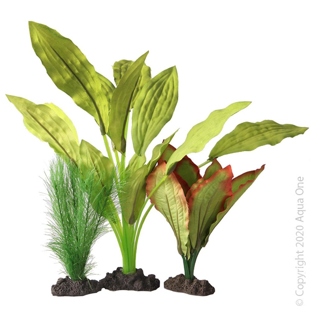 Aqua One Fish Silk Plant Mix 2 3pk