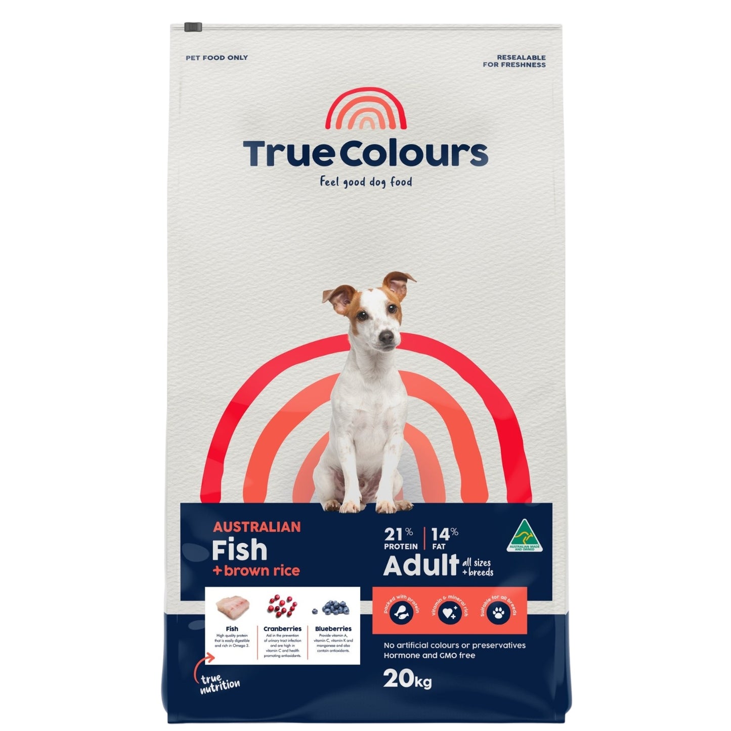 True Colours Adult Fish & Brown Rice Dry Dog Food