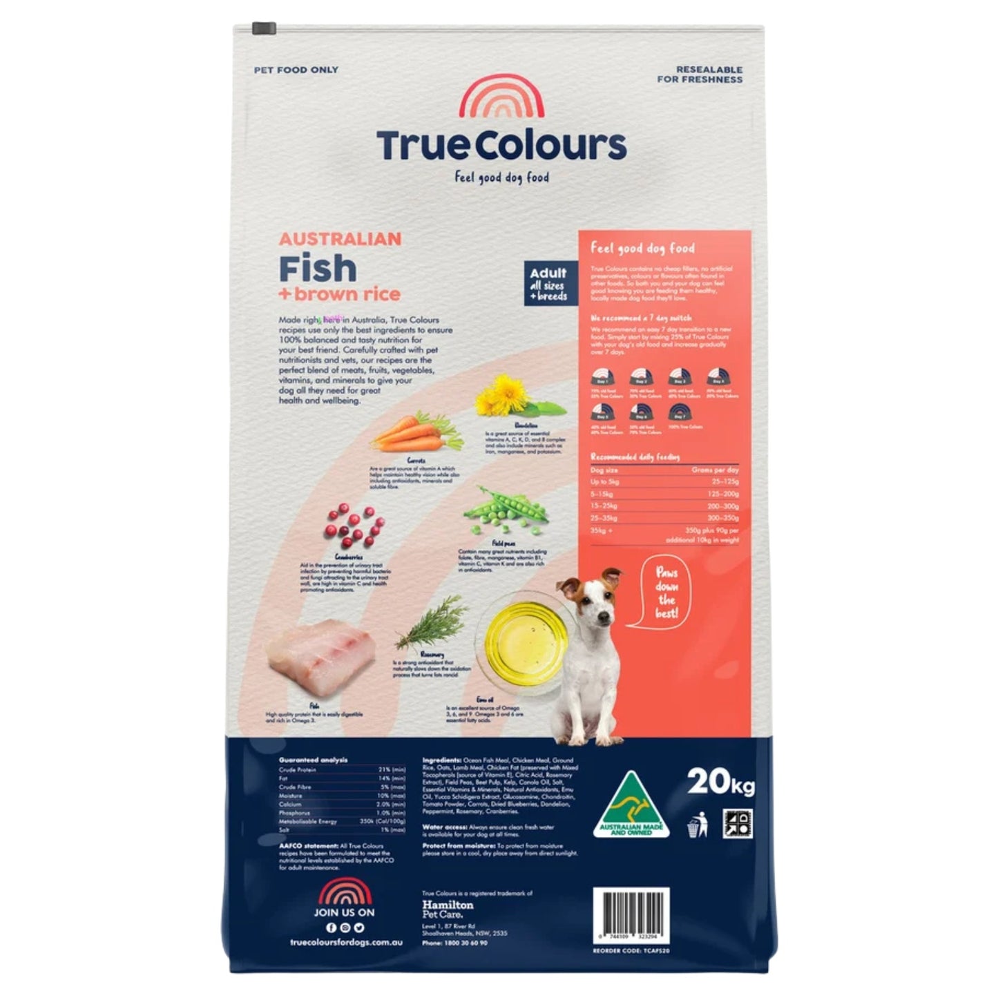 True Colours Adult Fish & Brown Rice Dry Dog Food