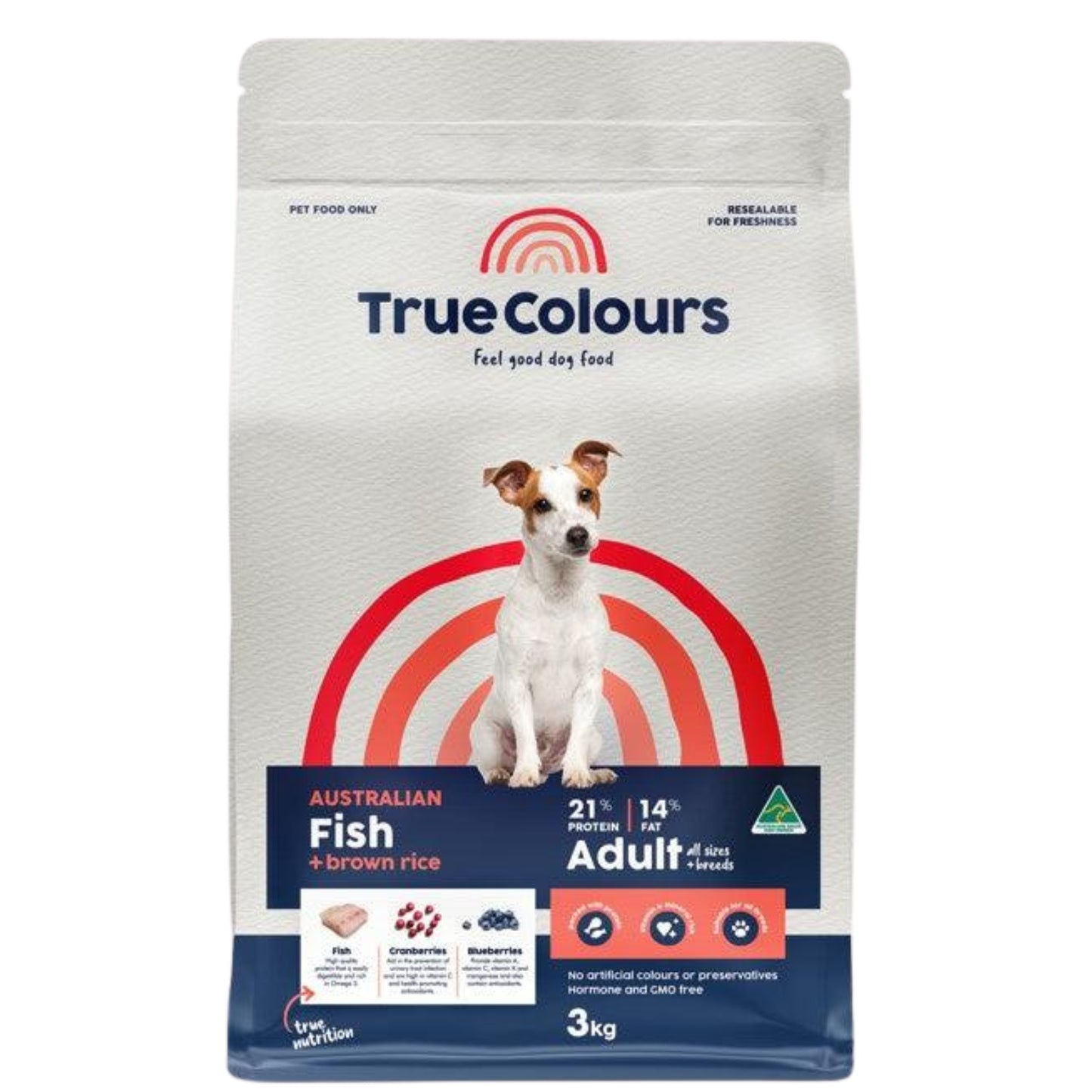 True Colours Adult Fish & Brown Rice Dry Dog Food