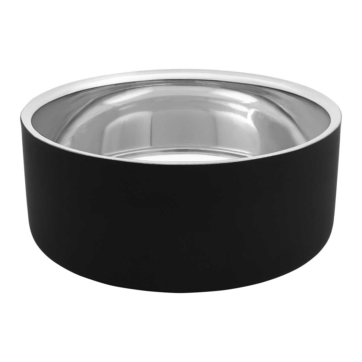 Buddy & Belle Round Double Wall Dog Bowl Matte Black