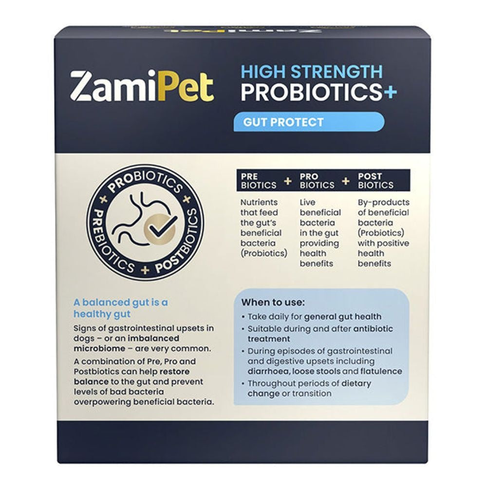 ZamiPet High Strength Probiotics+ Gut Protect Dog Supplement