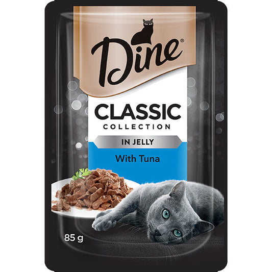 Dine Classic Collection Tuna In Jelly Wet Cat Food Pouch 85g