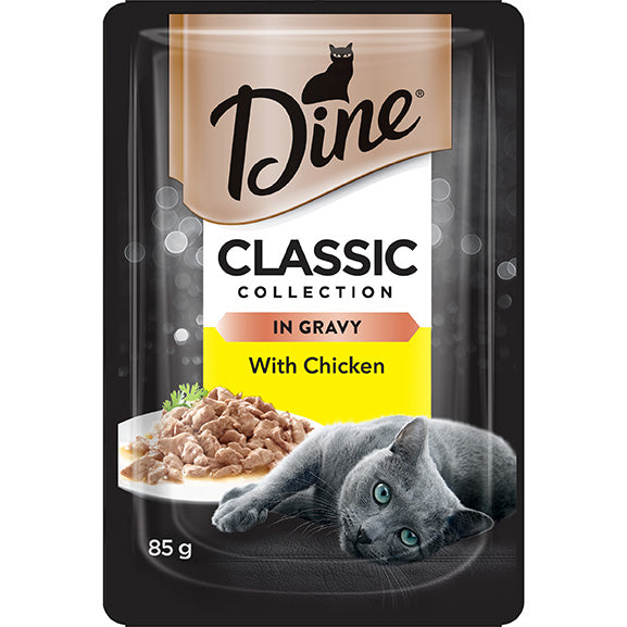 Dine Classic Collection Chicken In Gravy Gravy Wet Cat Food Pouch 85g