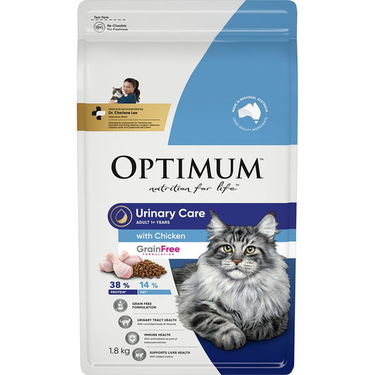Optimum Adult Urinary Care With Chicken Dry Cat Food 1.8kg