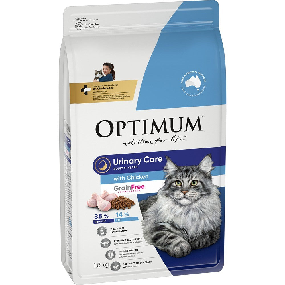 Optimum Adult Urinary Care With Chicken Dry Cat Food 1.8kg
