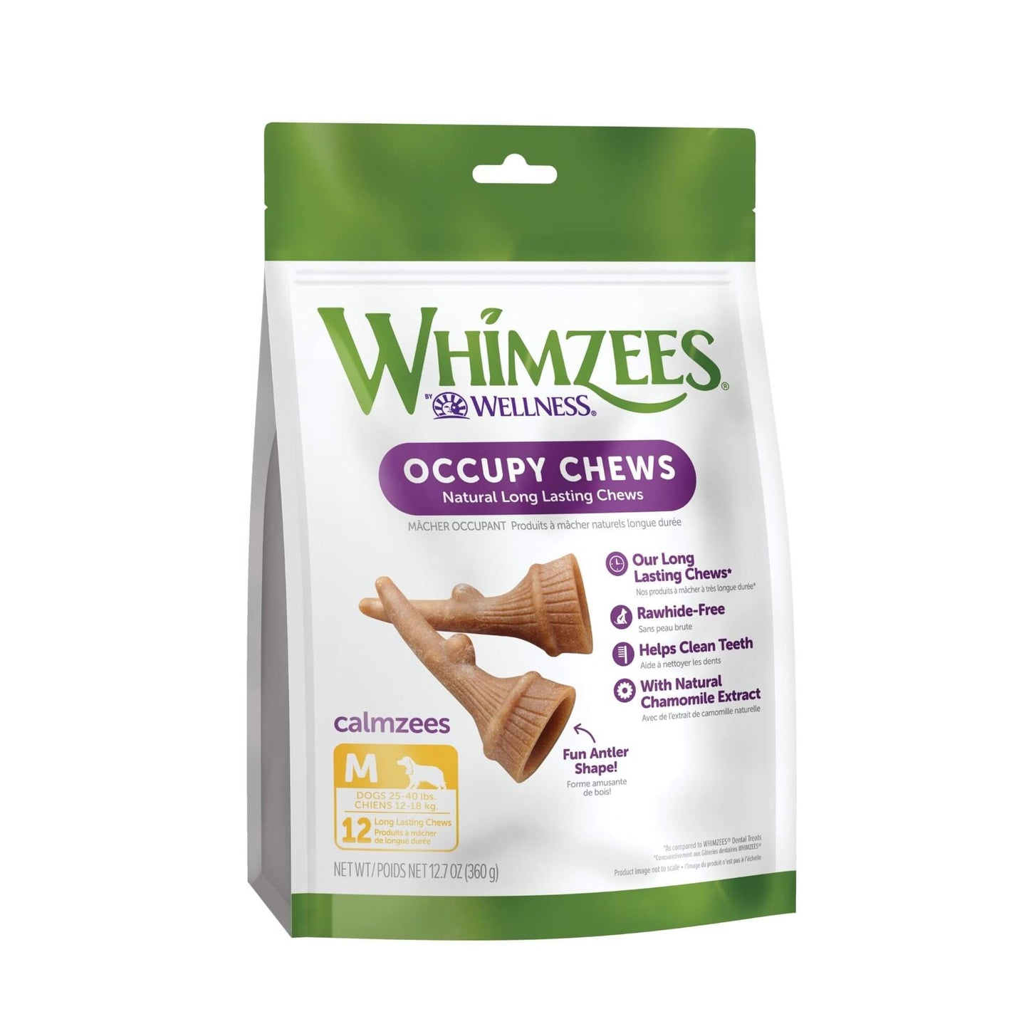 Whimzees Occupy Calmzees Chews Antlers Value Bag Medium 12pk